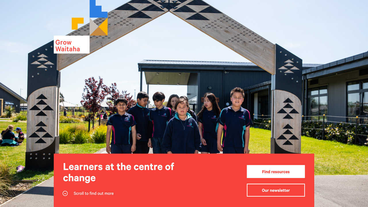 Screenshot of Grow Waitaha homepage